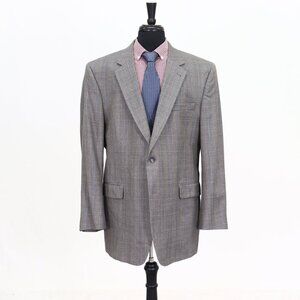 Jos. A. Bank 46L Gray Check 2-Button Sport Coat Blazer Jacket G688